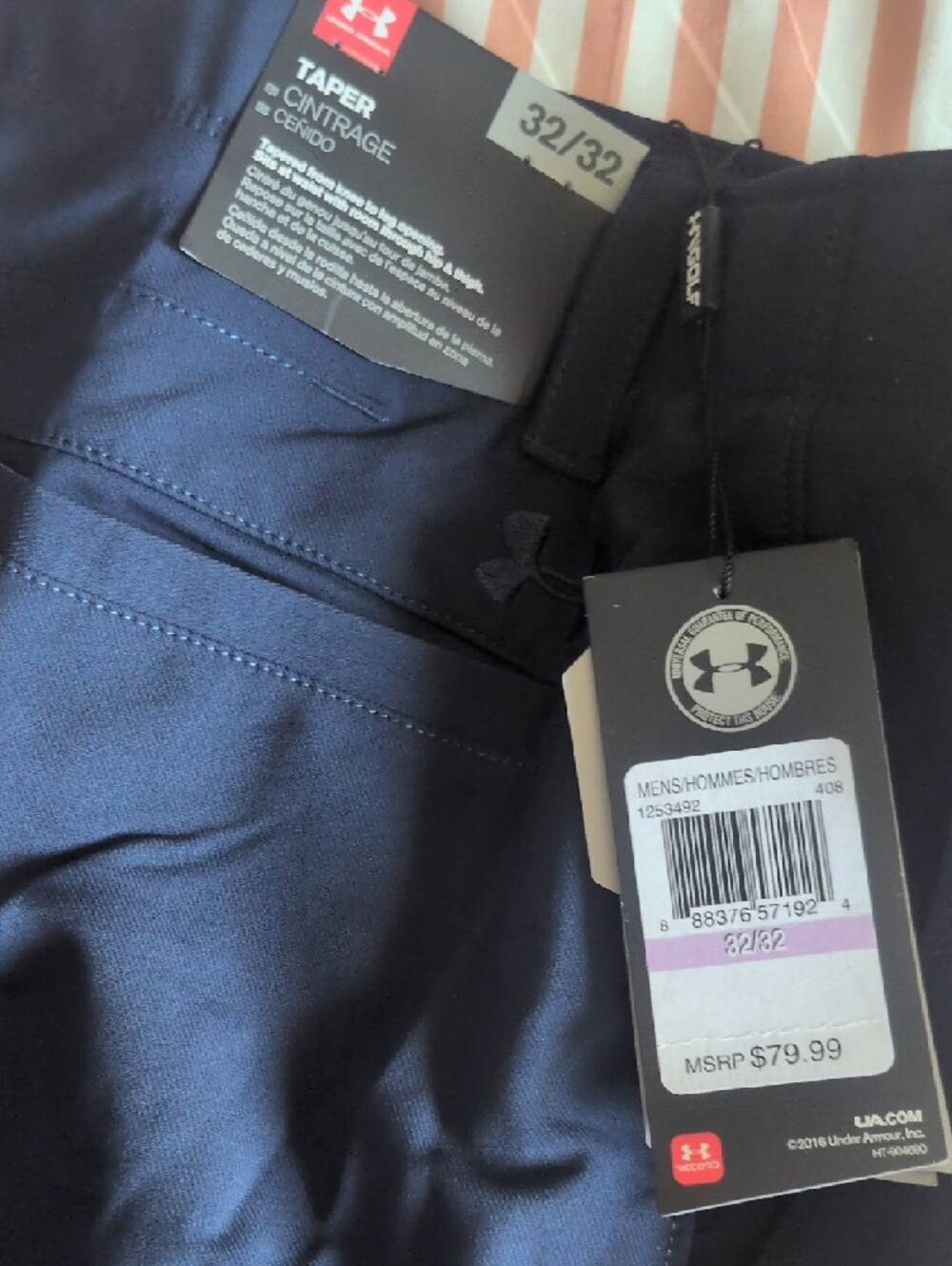 Under Armour Navy Tapered Athletic Golf Pants - Picture 2 of 9